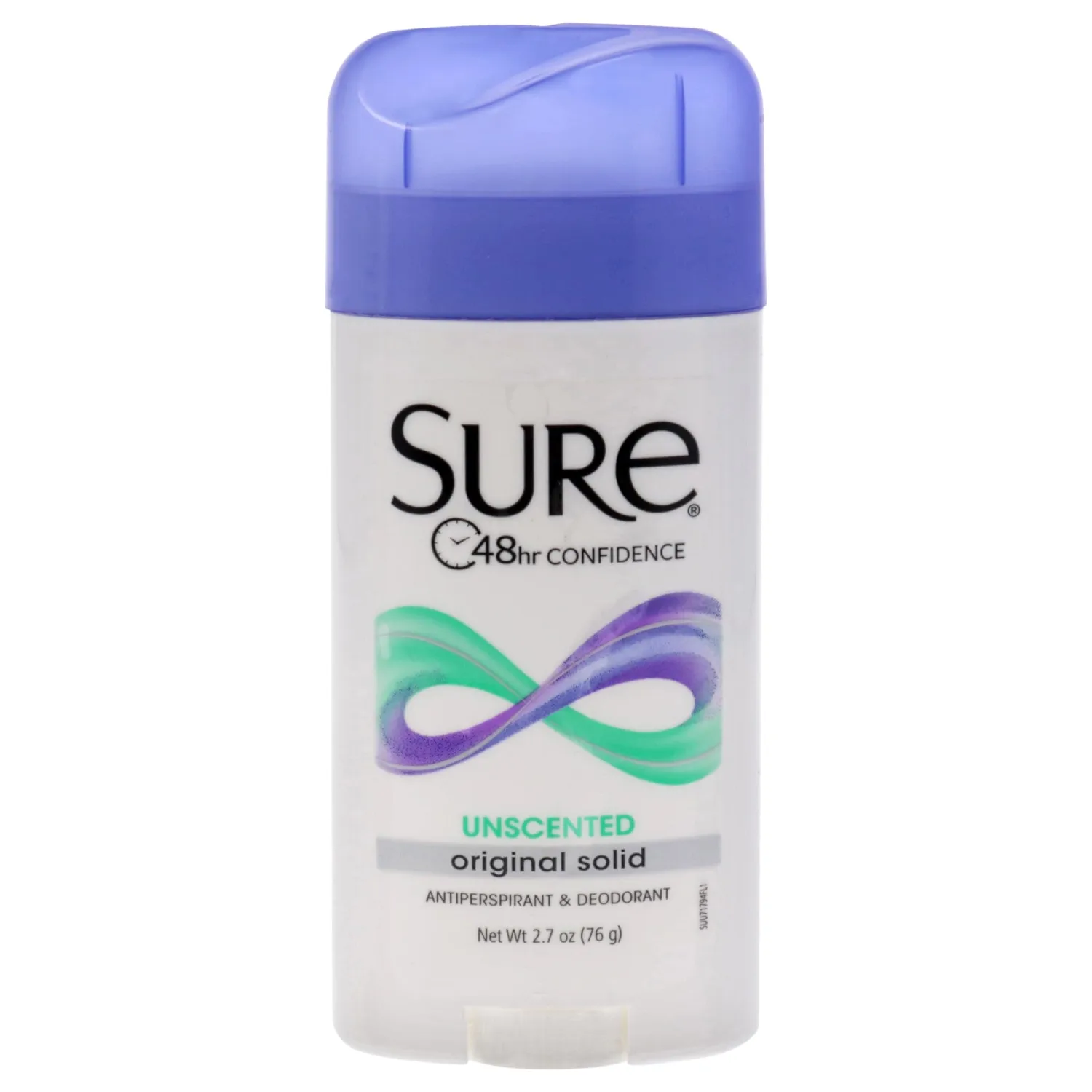Sure Original Solid Unscented, Anti-Perspirant Deodorant 2.70 oz- Packaging may vary