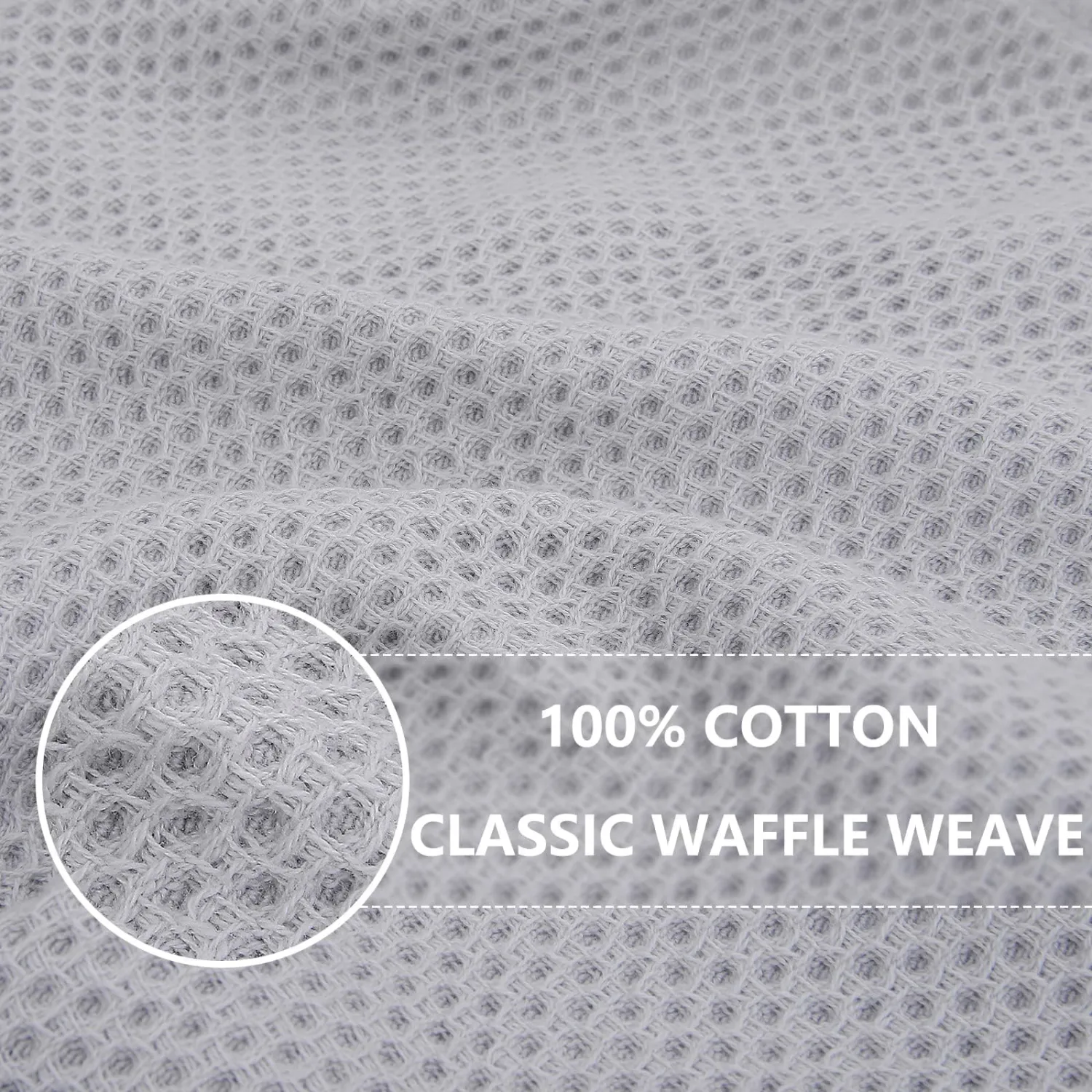 Homaxy 100% Cotton Kitchen Towels and Dishcloths Set, 12 x 12 Inches and 13 x 28 Inches, Set of 10 Bulk Kitchen Towels Set, Ultra Soft Absorbent Dish Cloths for Washing Dishes, Light Gray