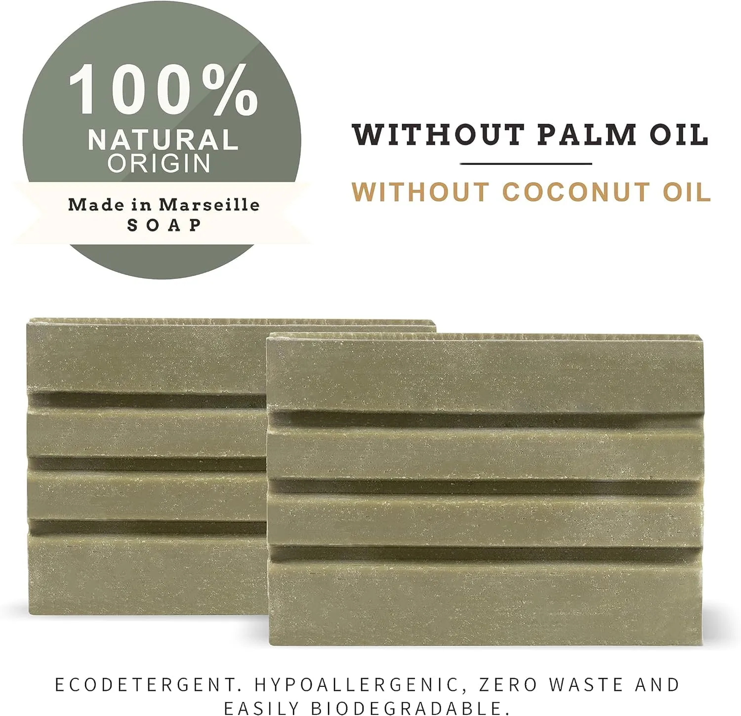 Fer à Cheval Dishwashing Solid Soap | Pristine Marseille Soap Formula with Baking Soda | 100% Natural Dish Soap Bar | French-Origin, Palm-Coconut Oil Free | ECOCERT Certified | 225g/7.94oz, 2 Pack