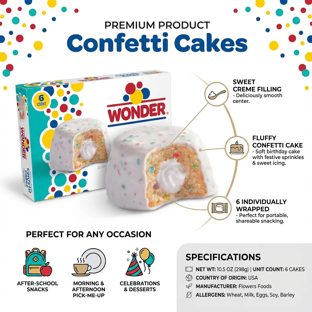 Wonder 6ct Confetti Cakes 13oz Multipack