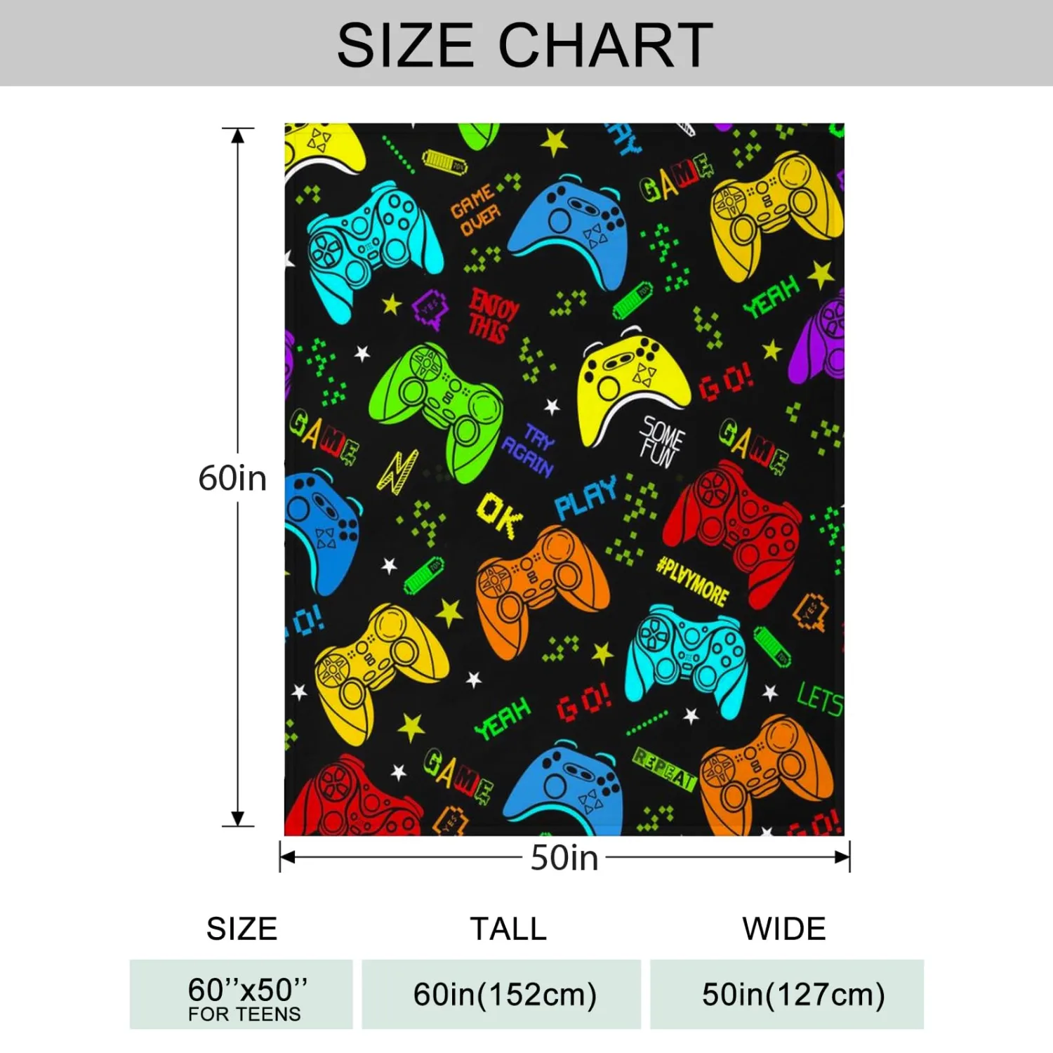 Cartoon Game Throw Blanket Lightweight Flannel Throw Classic Game Soft Comfy Plush Blanket for Home Decor Perfect for Sofa Office Traveling Camping Home (Cartoon Game,50x60in)