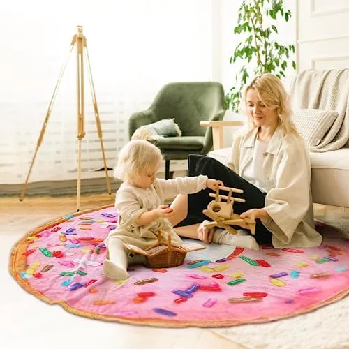 Vessia Pink Donuts Printed Throw Blanket, Realistic Funny Food Blanket for Adults and Kids, 300GSM Soft Giant Donuts Throw for Couch, Sofa, Bed, Fun Decor for All Seasons, 47 inches