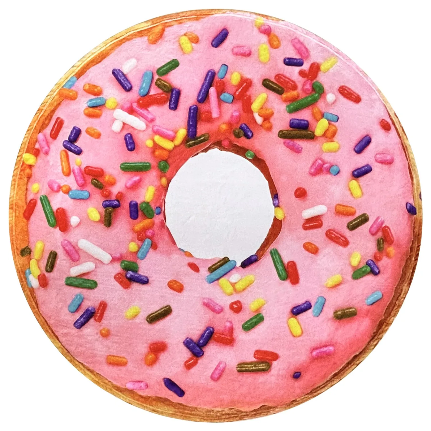 Vessia Pink Donuts Printed Throw Blanket, Realistic Funny Food Blanket for Adults and Kids, 300GSM Soft Giant Donuts Throw for Couch, Sofa, Bed, Fun Decor for All Seasons, 47 inches