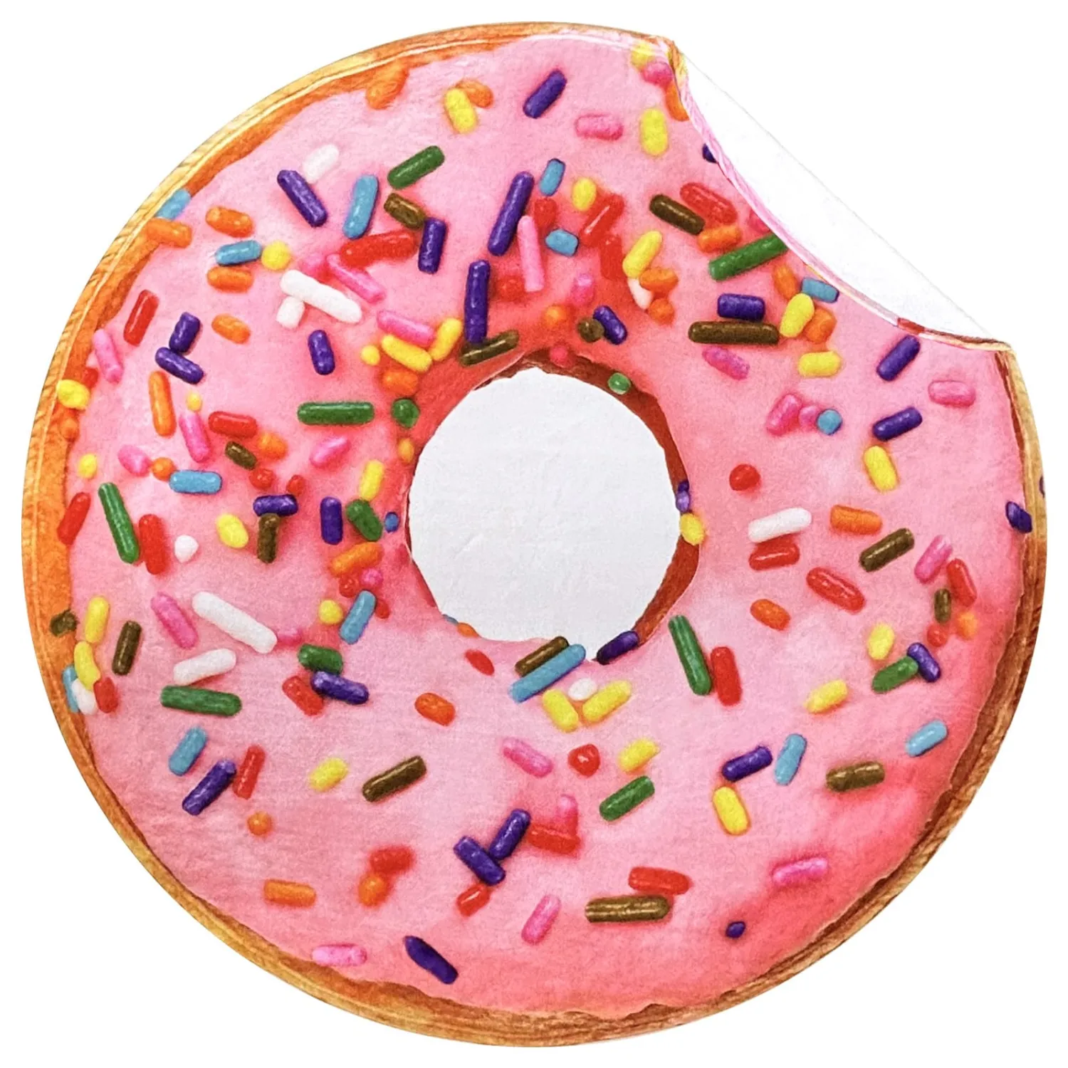 Vessia Pink Donuts Printed Throw Blanket, Realistic Funny Food Blanket for Adults and Kids, 300GSM Soft Giant Donuts Throw for Couch, Sofa, Bed, Fun Decor for All Seasons, 47 inches