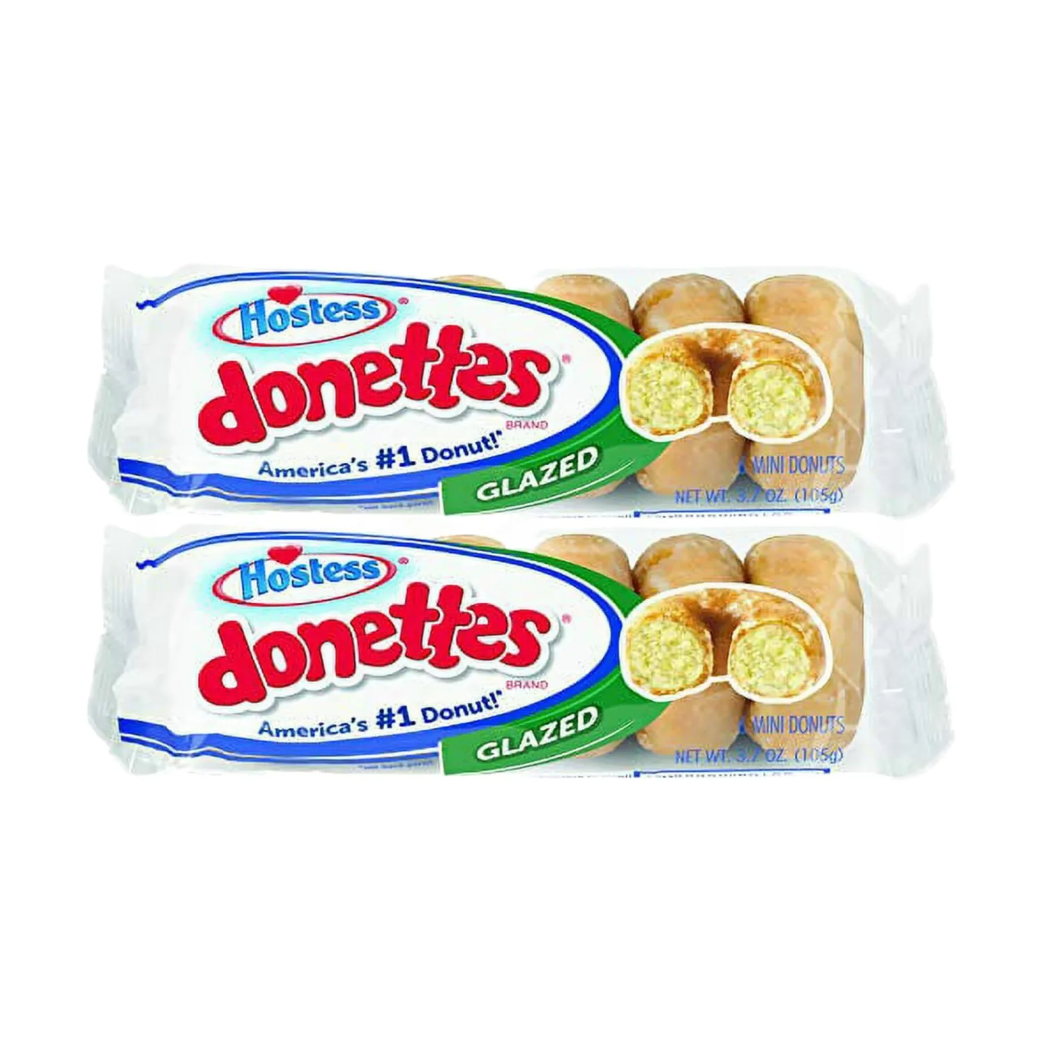 Hostess Glazed Mini Donuts 2 Pack – 6 ct Each | Bakery Fresh Snack Cakes Individually Wrapped, Classic Breakfast Donuts from School Style