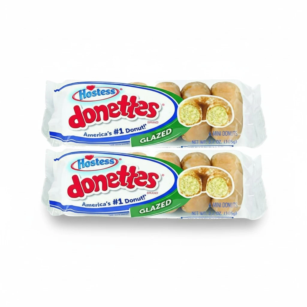 Hostess Glazed Mini Donuts 2 Pack – 6 ct Each | Bakery Fresh Snack Cakes Individually Wrapped, Classic Breakfast Donuts from School Style