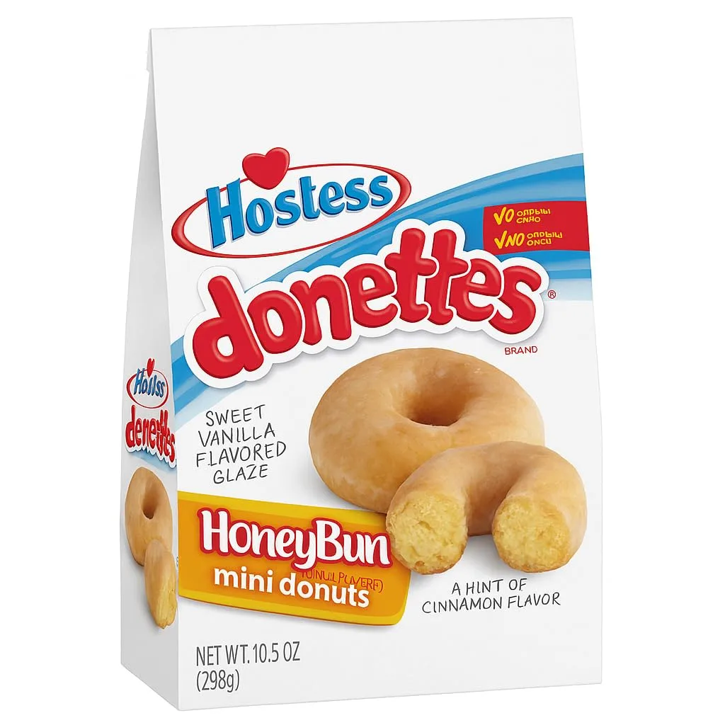 Hostess Donettes HoneyBun – Mini Hostess HoneyBun Donuts 10.5 oz Bag, Glazed Cinnamon-Swirled Snack Perfect for Breakfast or On-the-Go Treats