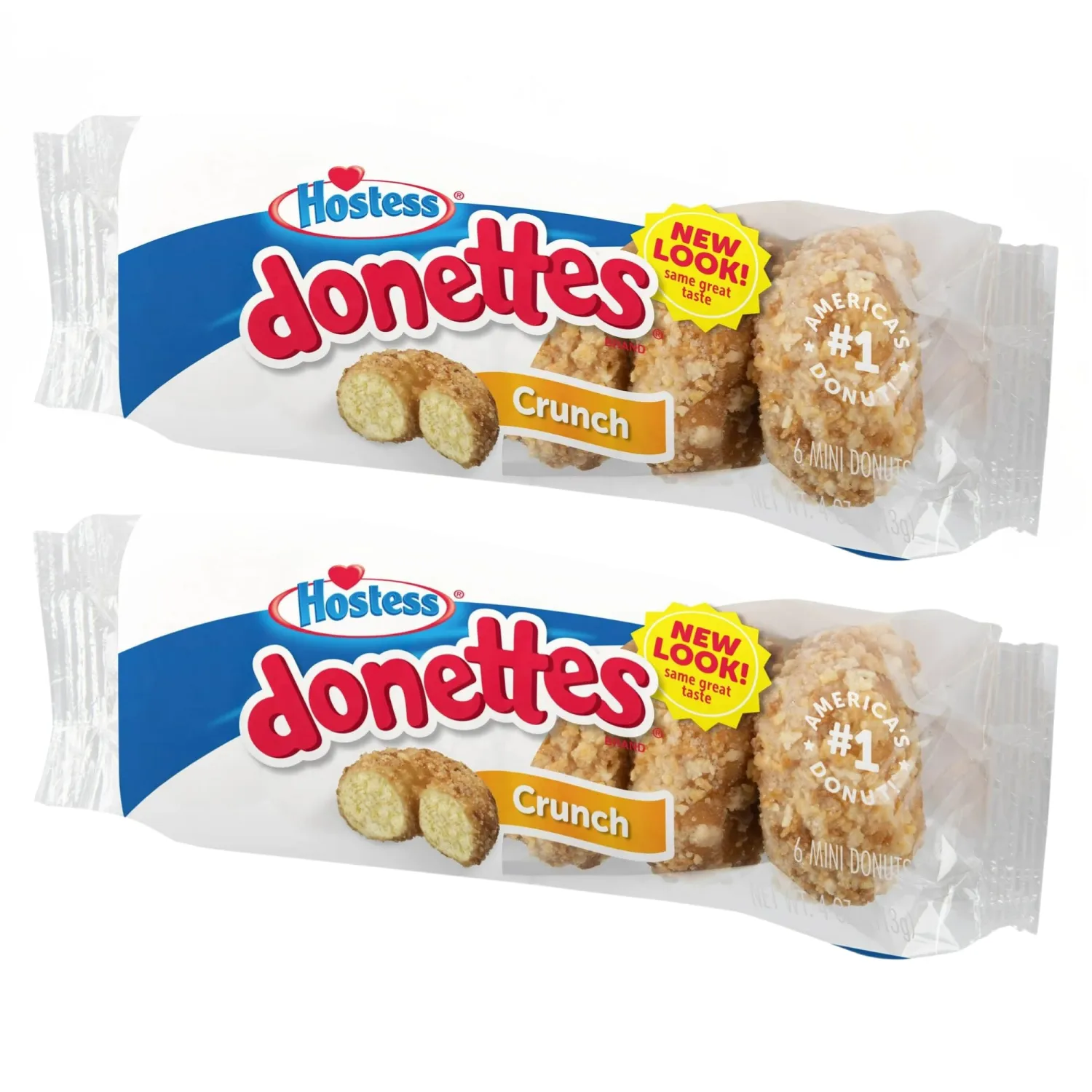 Hostess Crunch Mini Donuts with Coconut Topping – 6ct, 4 oz, 2 Pack – Mini Hostess Crunch Donuts, Super Donuts Snack Treat