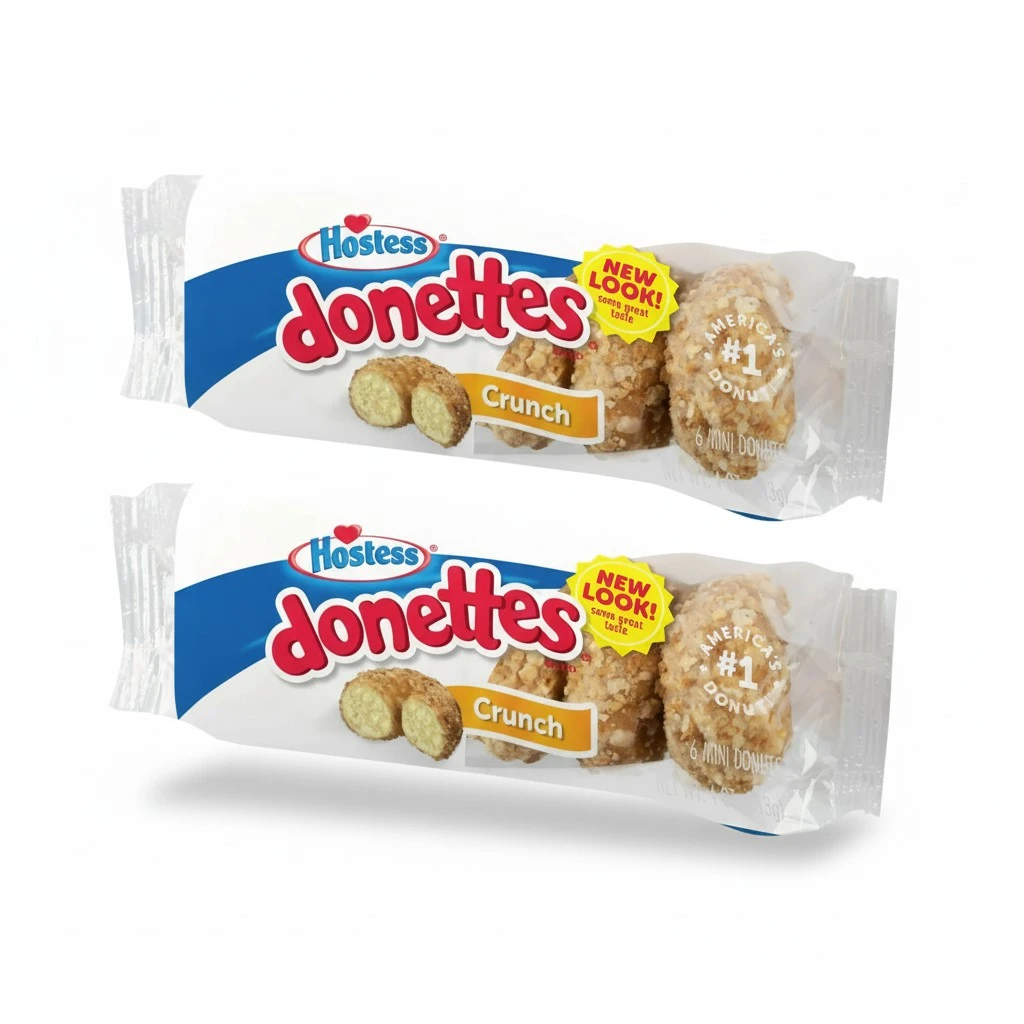 Hostess Crunch Mini Donuts with Coconut Topping – 6ct, 4 oz, 2 Pack – Mini Hostess Crunch Donuts, Super Donuts Snack Treat