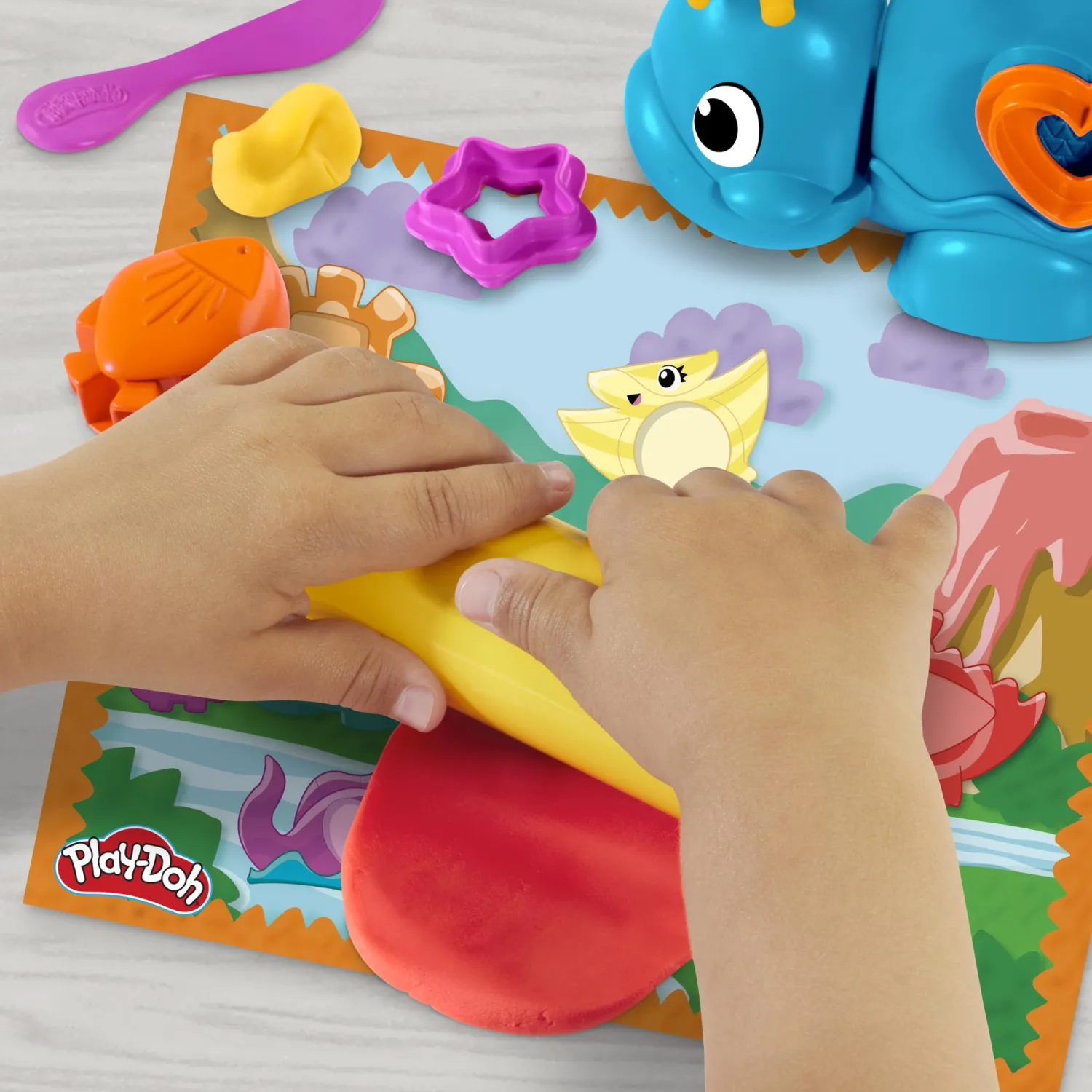 Play-Doh Shapes & Colors Dino Starter Set, Tactile Sensory Play Dinosaur Toys for Kids 2+, 11 Accessories