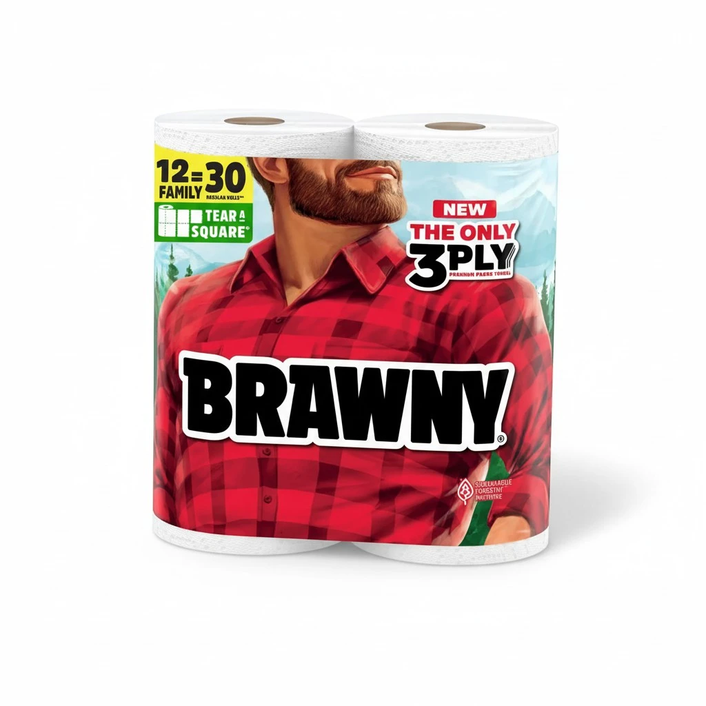 Brawny Tear-A-Square 3-Ply Paper Towels, 12 XL Family Rolls = 30 Regular Rolls, Strong, Absorbent, and Durable with 3 Sheet Sizes (Quarter, Half, Full)
