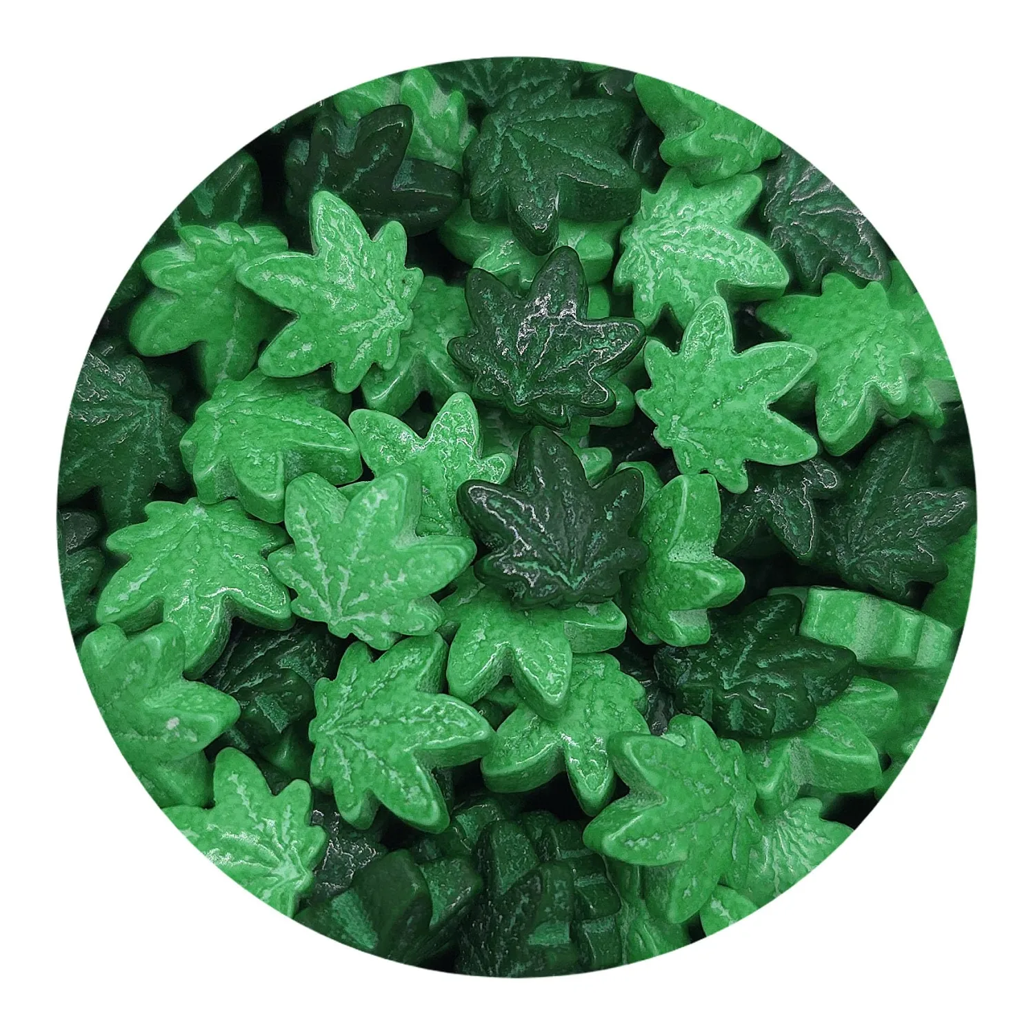 NCS Green Marijuana Pot Leaf Shape Edible Candy Sprinkles, 8 ounces - Great for Cupcakes, Cookies, Cakes, Cakes Pops, Donuts