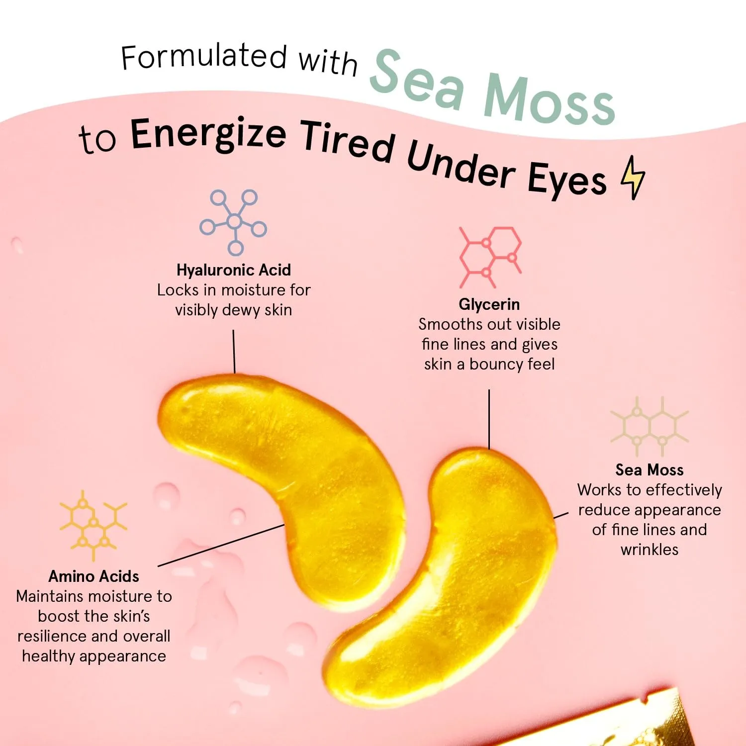 grace & stella Award Winning Under Eye Mask - Travel Size Toiletries - Bridal Shower Gifts - Gel Eye Patches for Dark Circles, Puffy Eyes, Wrinkles, Undereye Bags - Vegan - Self Care (6 Pairs, Gold)