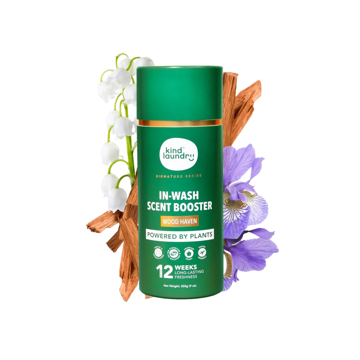 Kind Laundry In Wash Scent Booster Beads - Wood Haven - 100% Plant Based - Natural Laundry Booster Beads & Smell Deodorizer - Environment Friendly Odor Eliminator for Clothes (320 grams)