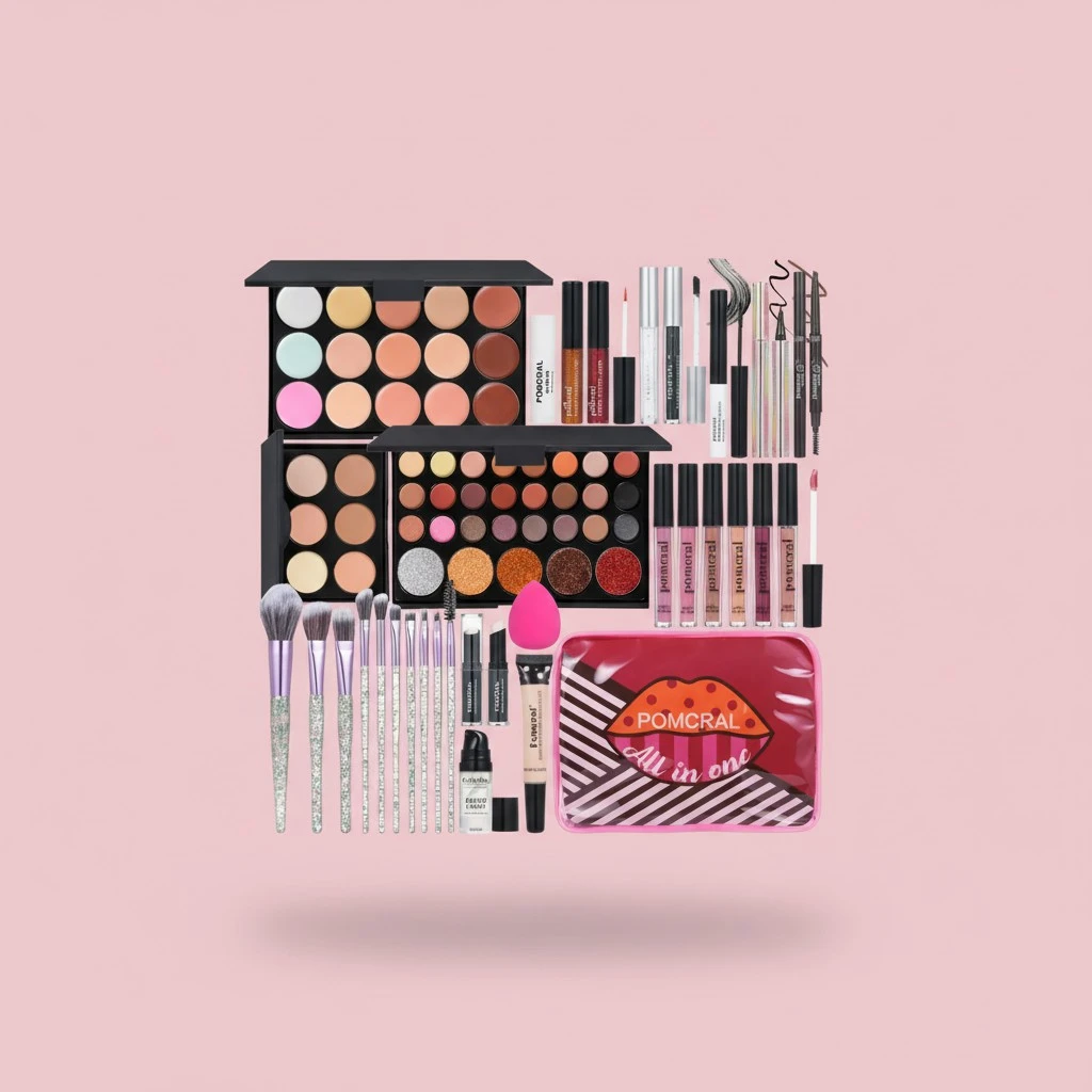 Makeup Kit For Women Full Kit Eyeshadow Eyeliner lipgloss, Lipstick Makeup brushes Mascara Eyebrow pencil Concealer Face Powder Primer make up Set For Girls Beginners