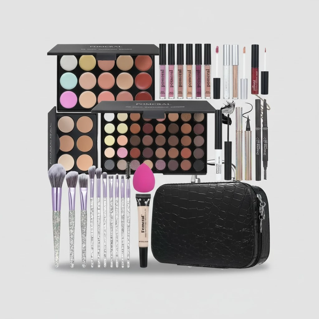 Makeup Kit For Girls,Full Makeup Set For Wonmen Includes 40 Colors Eyeshadow Palette Lip Gloss Liquid Lipstick Make up Sponge Brushes Eyebrow Concealer With Makeup Bag