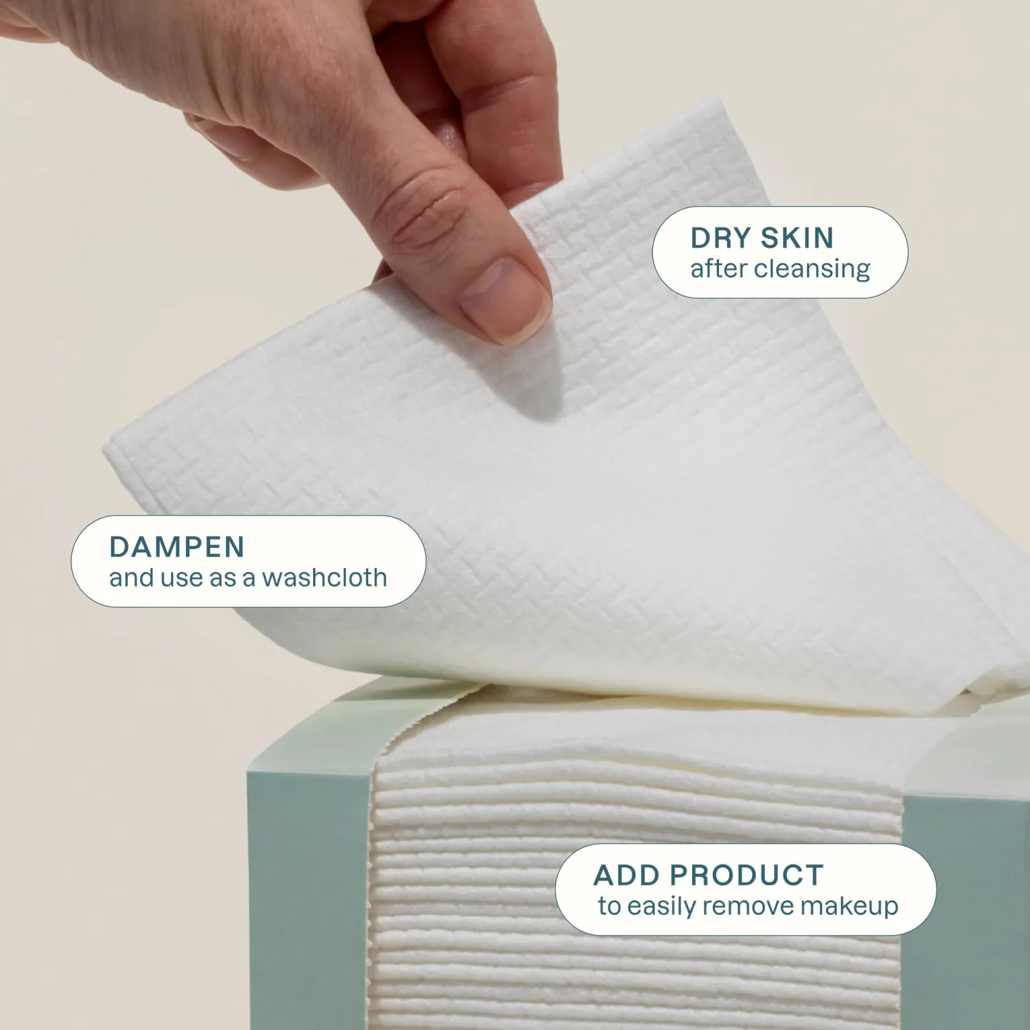 Cliganic Clean Face Towels XL, Disposable, Ultra-Absorbent, Hypoallergenic & Soft - Makeup Remover Dry Wipes, Pamper Your Face, Feel Fresh & Radiant, Hygienic Alternative, for All Skin Types (50 Ct)