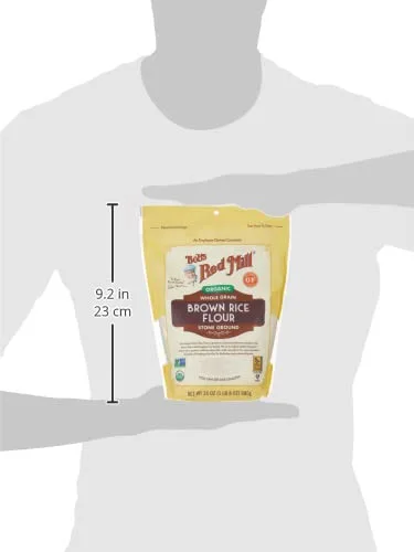 Bob's Red Mill Organic Brown Rice Flour, 24oz (Pack of 1) - Non GMO, Whole Grain, Vegan, Kosher