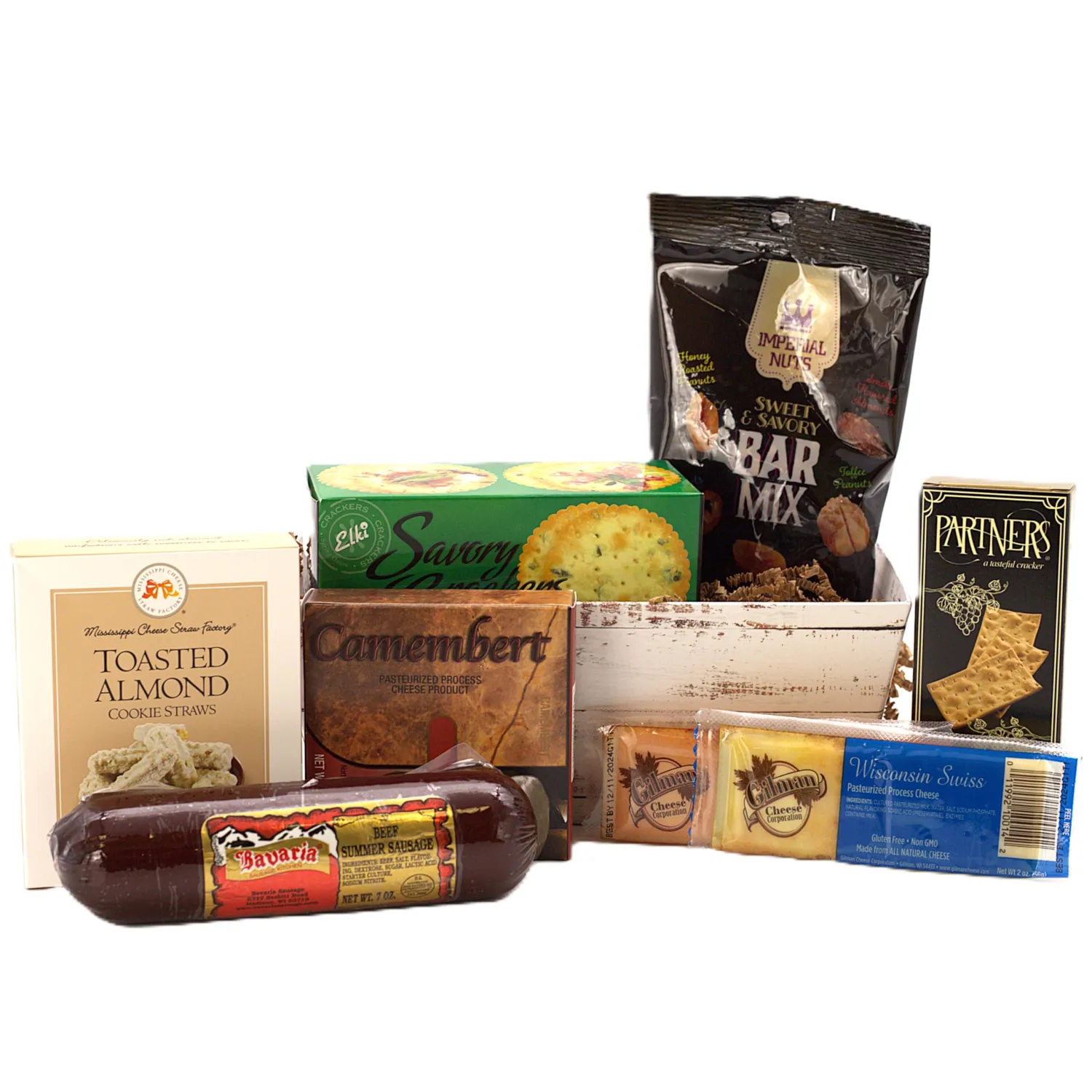 Gift Basket Village: Cheese, Sausage & More - Gourmet Crackers, Cookies, Cheese Spread & Snacks Set