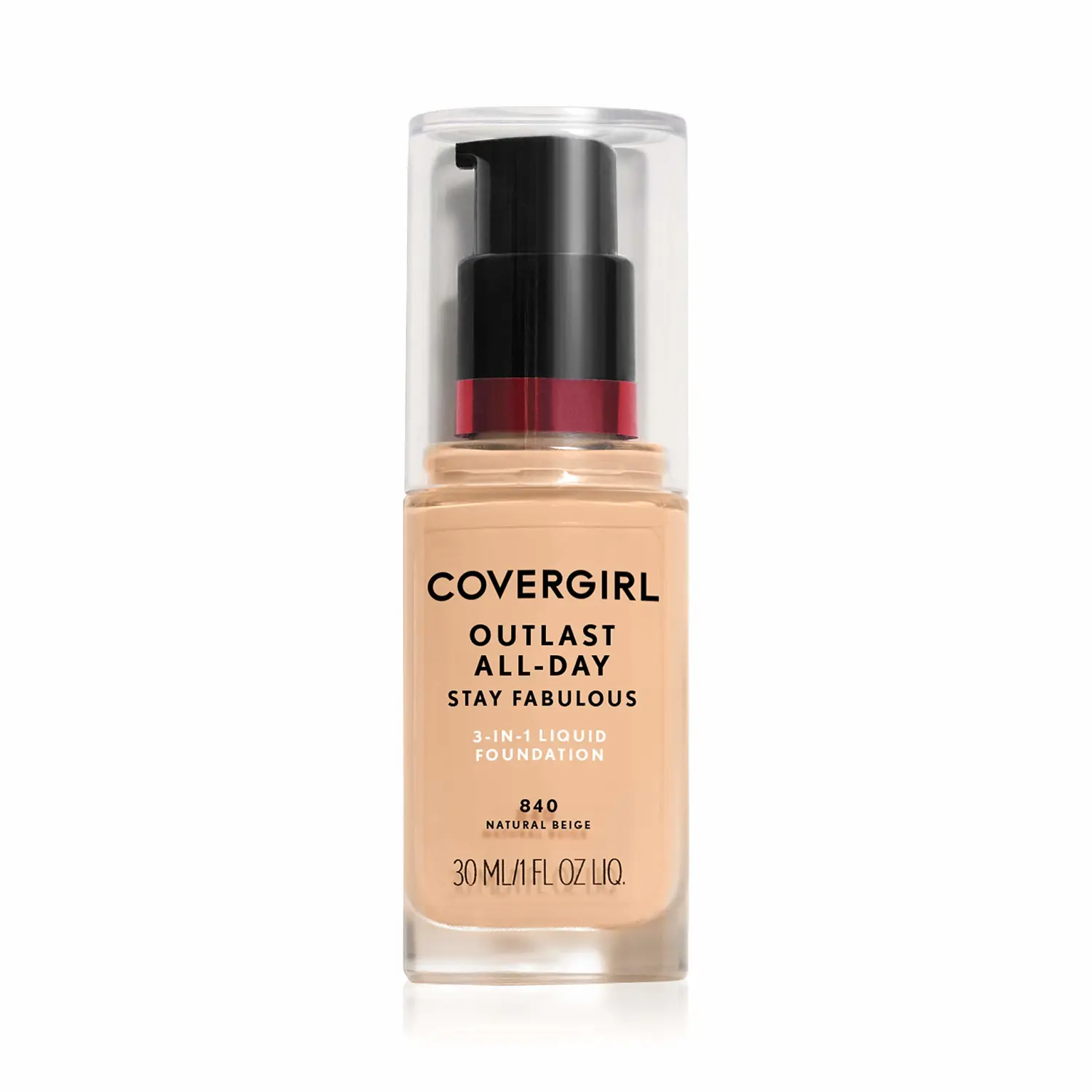 Covergirl Outlast All-Day Stay Fabulous 3-in-1 Foundation, Natural Beige, 1 Fl Oz
