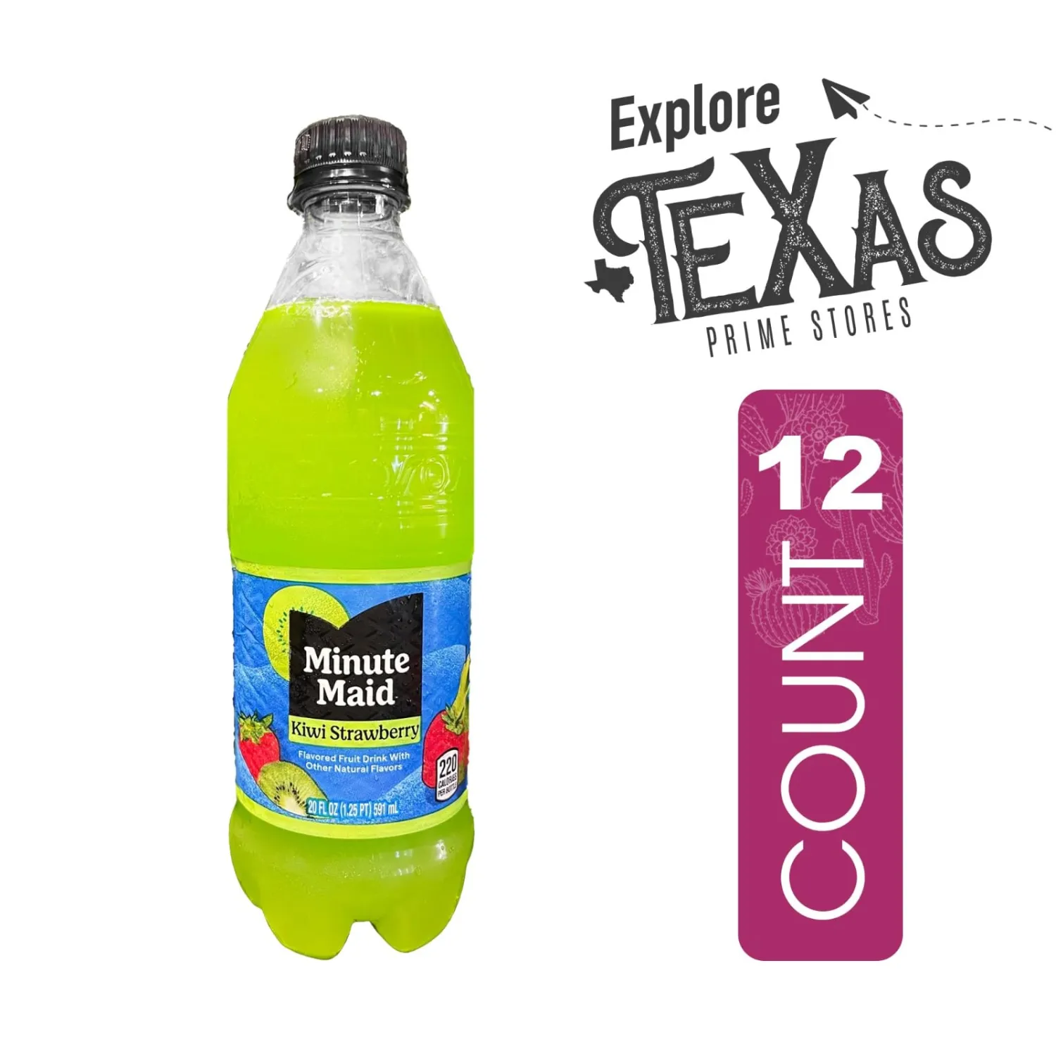 Minute Maid - Unique Outlet Bundle: 12 Pack of Kiwi Strawberry Flavored Fruit Drink, 20 fl oz Plastic Bottle + 1 Utility Prop