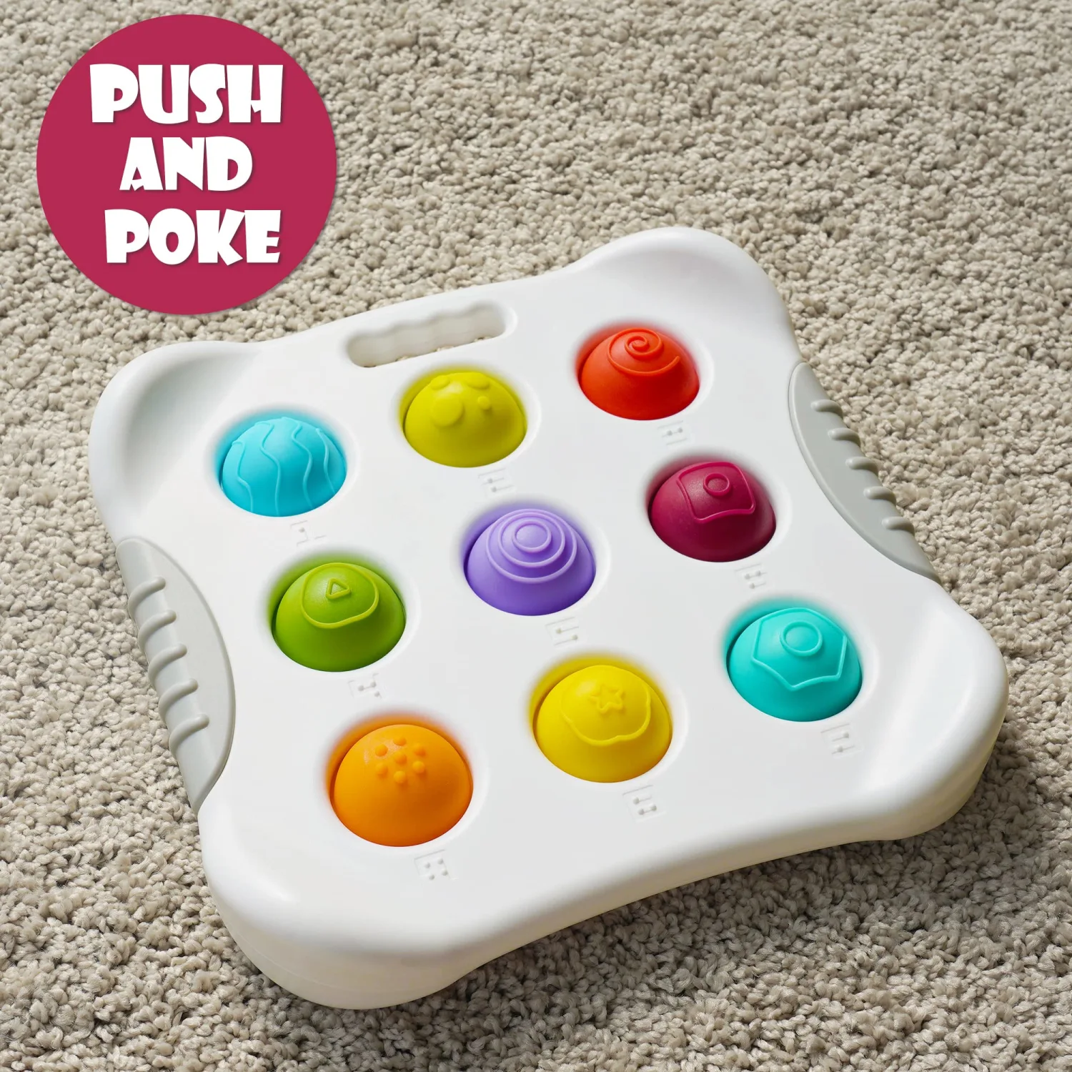 LiKee Fidget Popper Sensory Baby Toys for 10+ Months, Montessori Busy Toy for 1 2 3 Years Old Toddlers Push and Popping Bubbles Fine Motor Skill, Travel Toys for Kids Ages 1-3 Stress Relief (1 Piece)