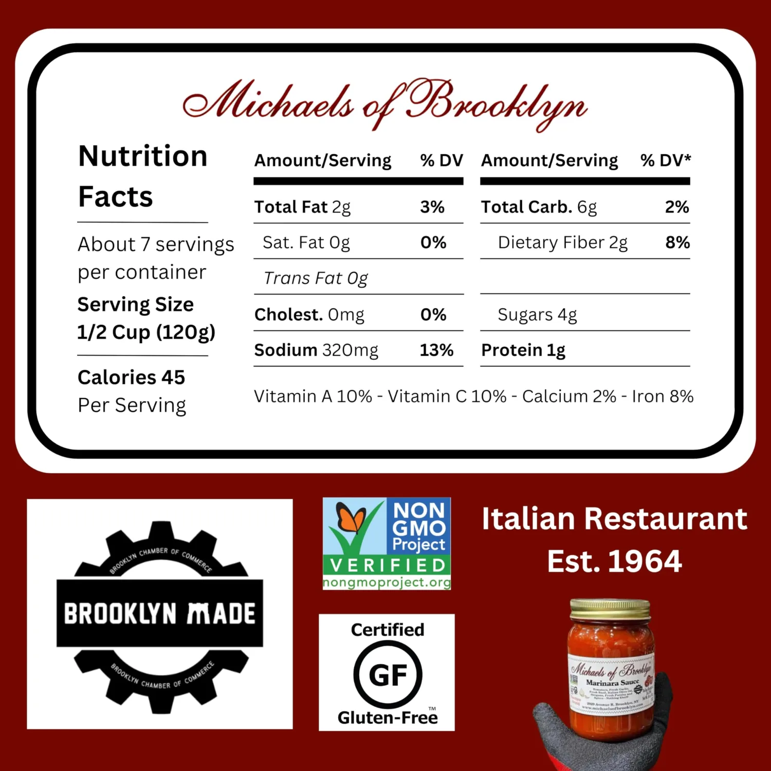 Michael's of Brooklyn Marinara Sauce, 32 oz
