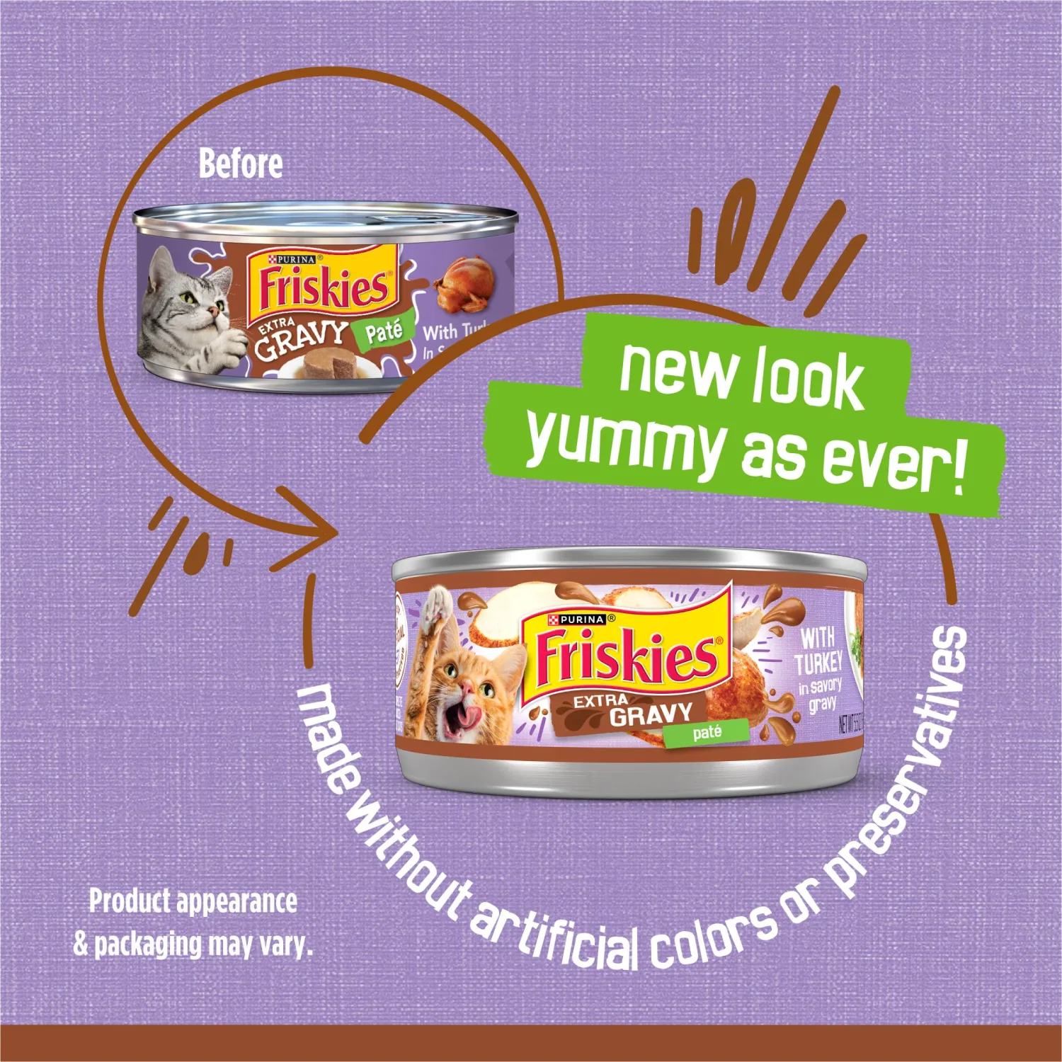 Purina Friskies Wet Cat Food Pate With Turkey in Savory Gravy - Extra Gravy (Pack of 24) 5.5 oz. Cans