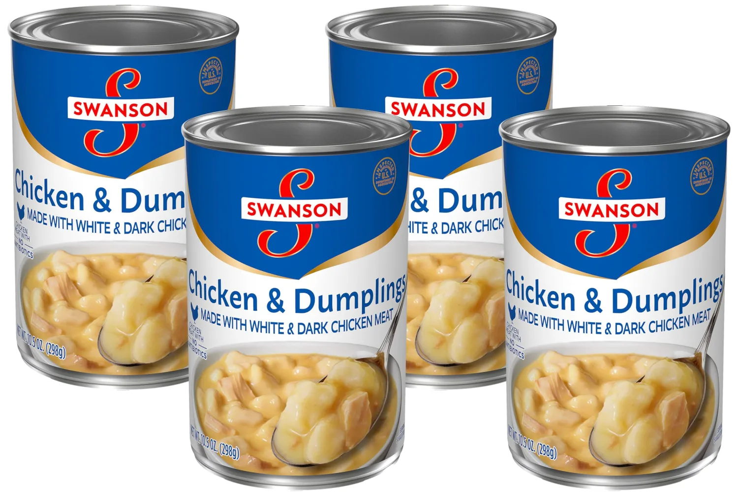 Swanson Chicken & Dumplings Made with White & Dark Chicken Meat, 10.5 Ounce Can (Pack of 4)