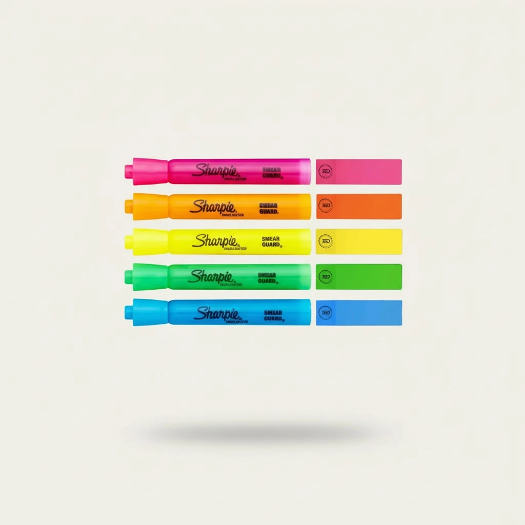 The Mega Deals Highlighters, 5pk Fluorescent Highlighters Assorted Colors. Great Bible and Pens No Bleed. Pink, Orange, Blue, Green Yellow.