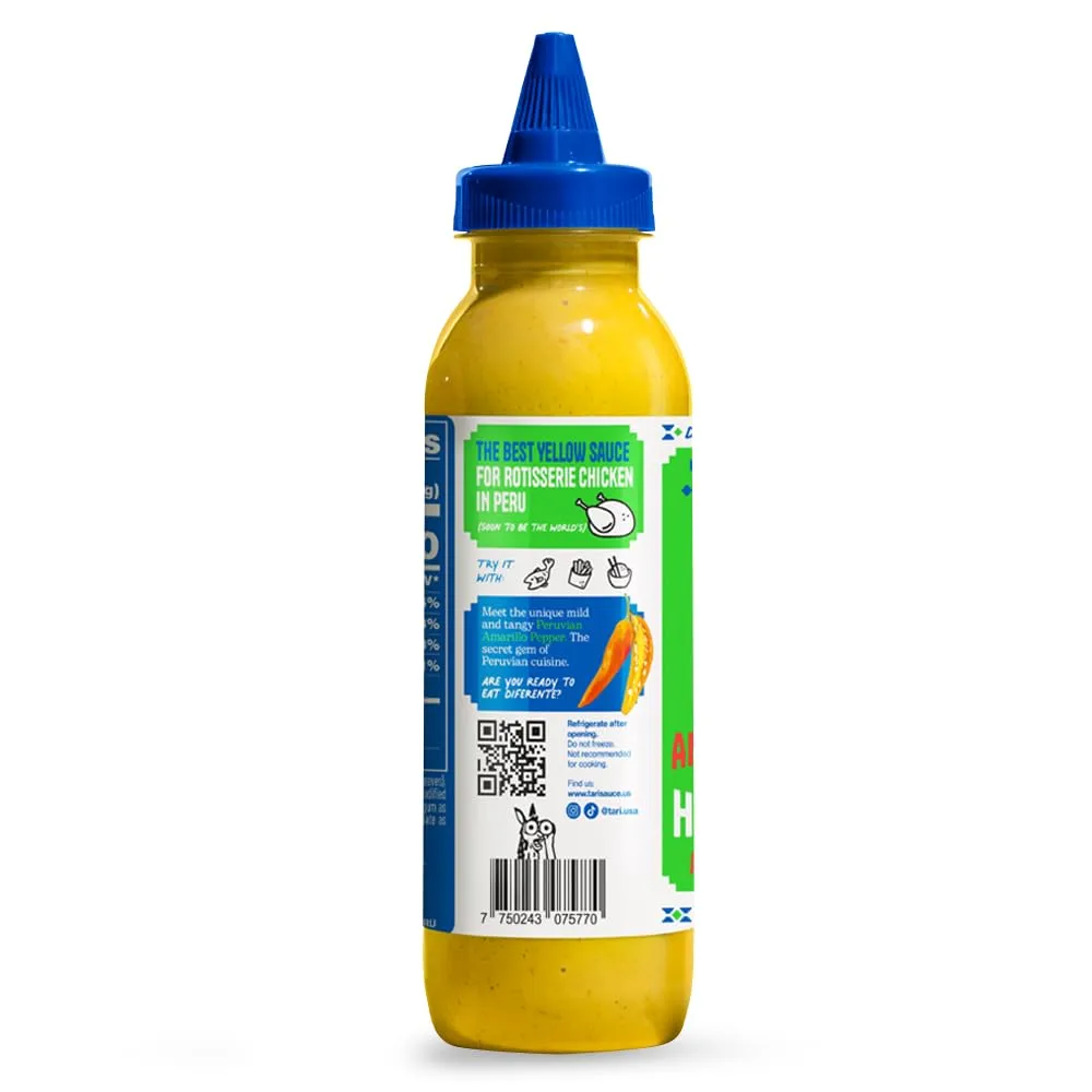 Tari Hot Sauce - Aji Amarillo - Creamy with a Mild & Tangy Kick - 11.8oz