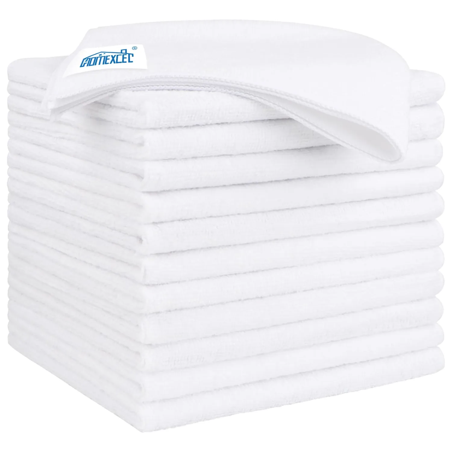 HOMEXCEL White Microfiber Cleaning Cloth 12 Pack, 12.5 x 12.5 inch Microfiber Towels for Cars, Ultra Absorbent Car Washing Cloth, Lint Free Streak Free Cleaning Rags for Car, Kitchen, and Window