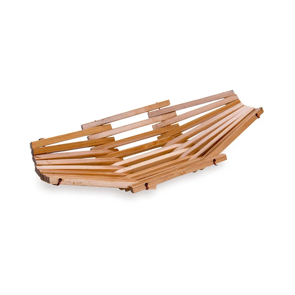 Restaurantware 6.5 Inch Wooden Bread Basket 1 Durable Bamboo Basket For Food - Shatterproof Boat-Shaped Bamboo Serving Basket Sustainable For Parties Or Buffets
