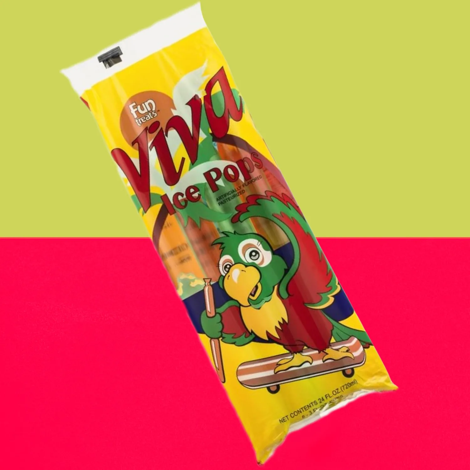 Viva Fun Treats Ice Pops, Natural Flavor, Freezer Pops, Juice Bars, Each Pop Makes 2 Servings, Refreshing With Tang Maracujá, 0.63 Oz - 8 Count