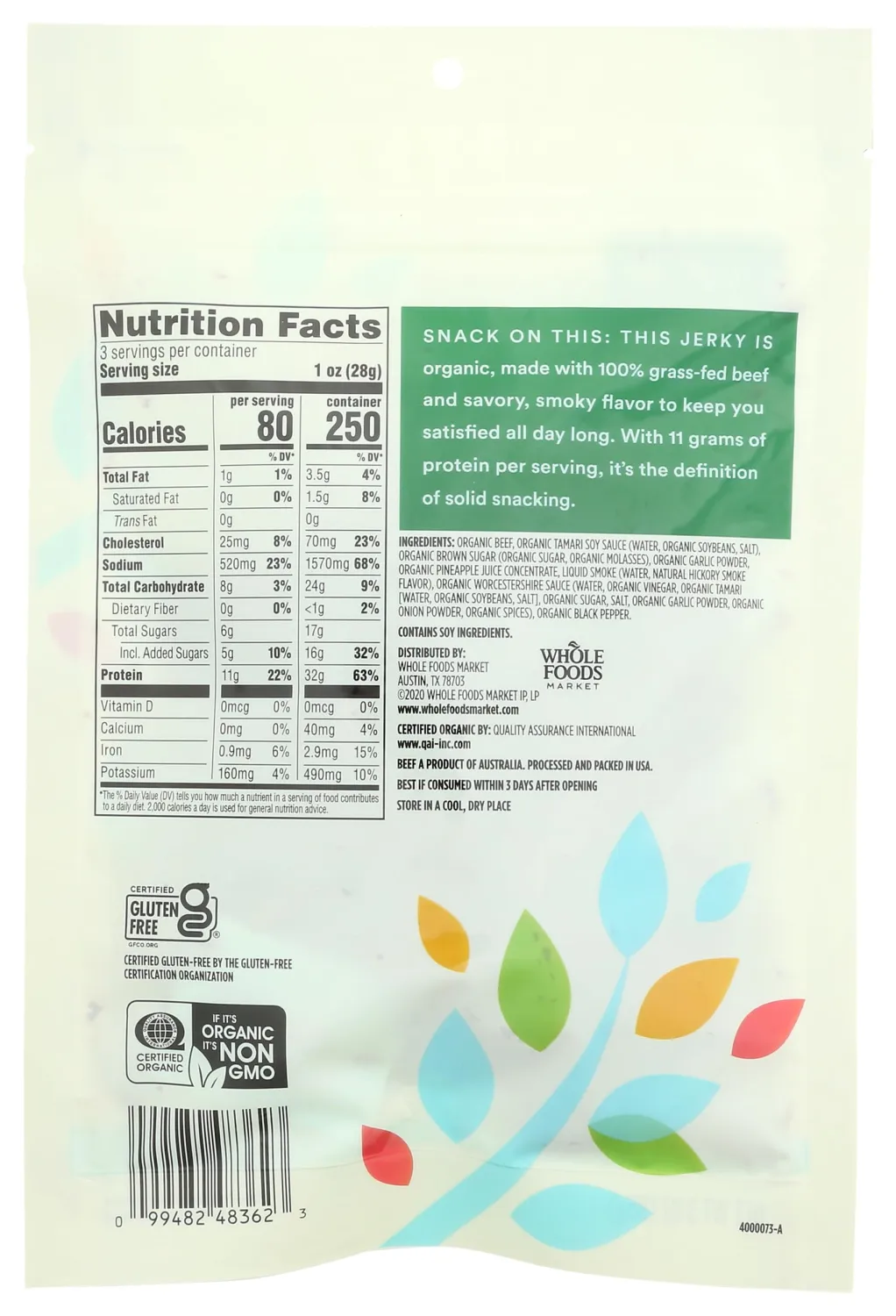 365 by Whole Foods Market, Organic Original Beef Jerky, 3 OZ