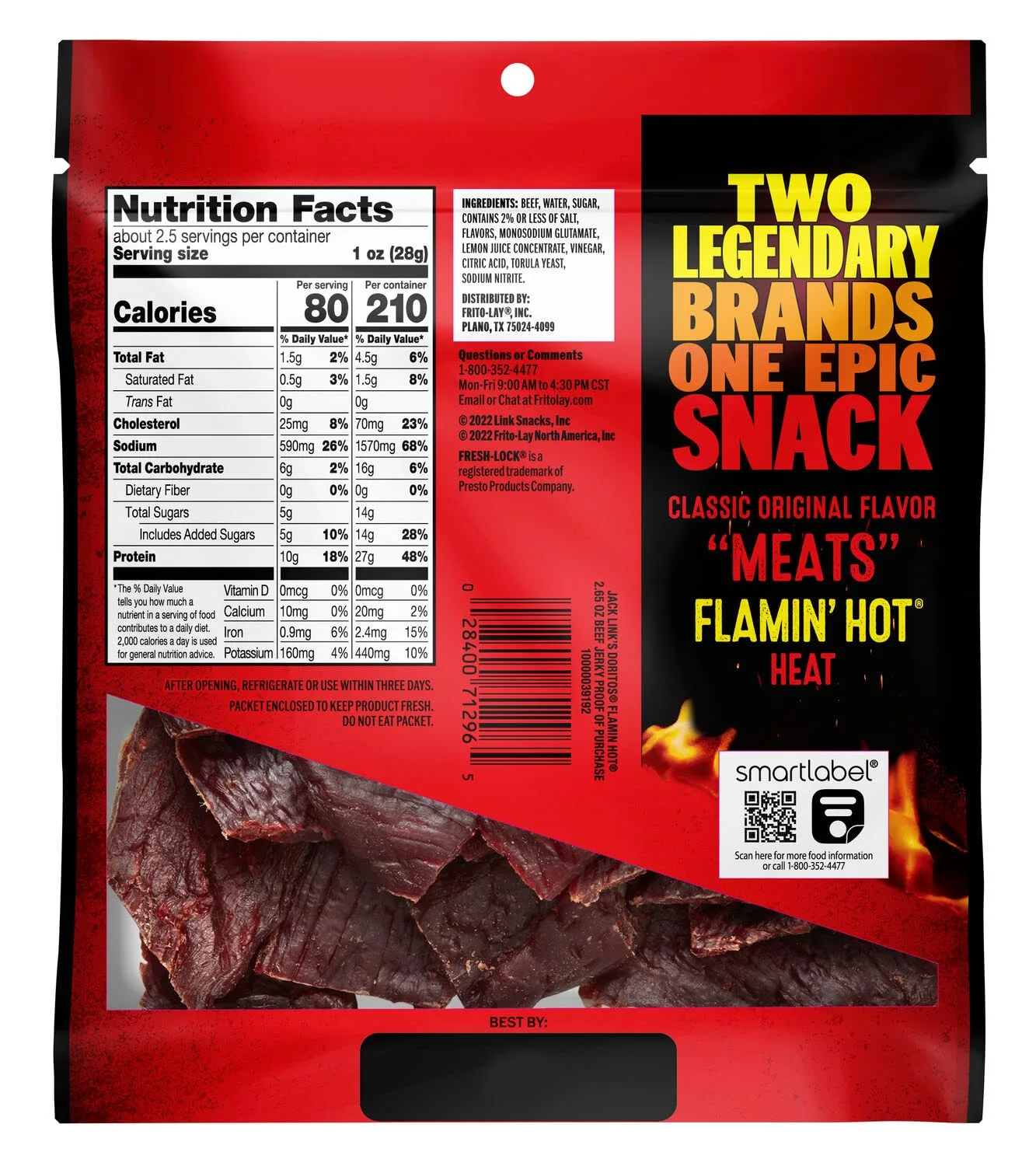 Jack Links Doritos Flamin' Hot 2.65oz