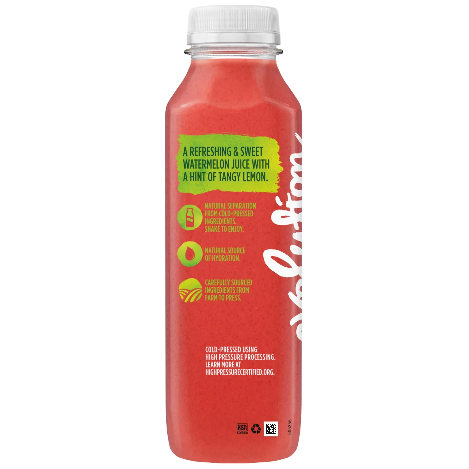 Evolution Fresh Mighty Watermelon, 100% Cold-Pressed Watermelon & Lemon Juice Blend, Natural Source of Hydration,15.2 Fl Oz