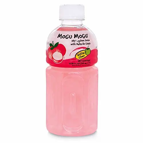 Mogu Mogu Fruit Juice with Nata De Coco, 6 Flavors, 6 Pack Bundle