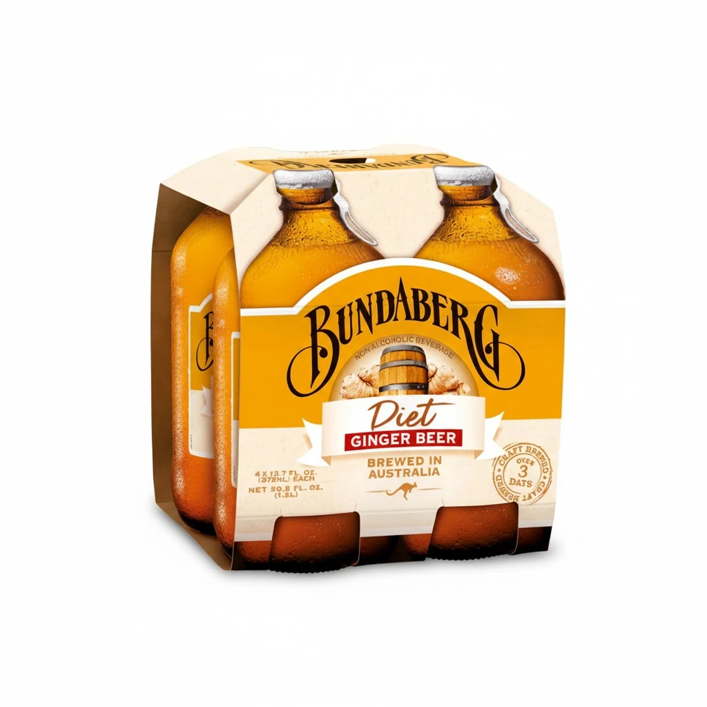 Bundaberg Diet Ginger Beer, 12.7 Fl Oz (Pack of 4)