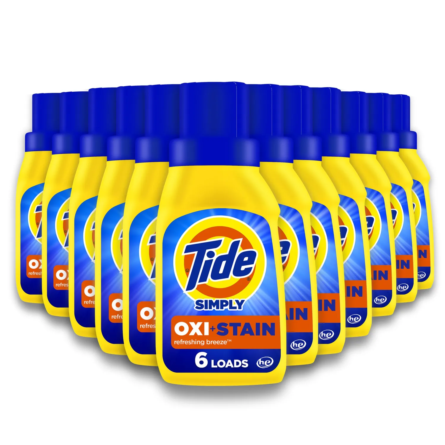 Tide Simply + Oxi Liquid Laundry Detergent, Refreshing Breeze, 6 loads, 10 fl oz, Pack of 12
