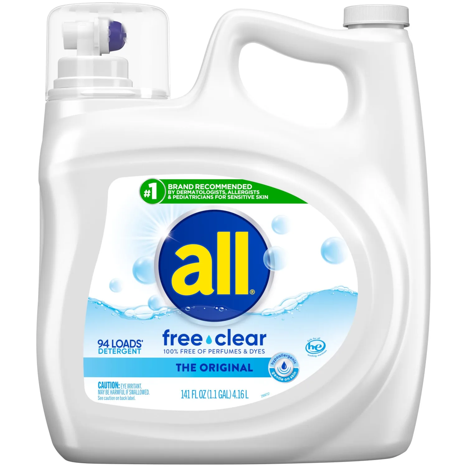 all Liquid Laundry Detergent Free Clear, 141 Ounce, 94 Loads