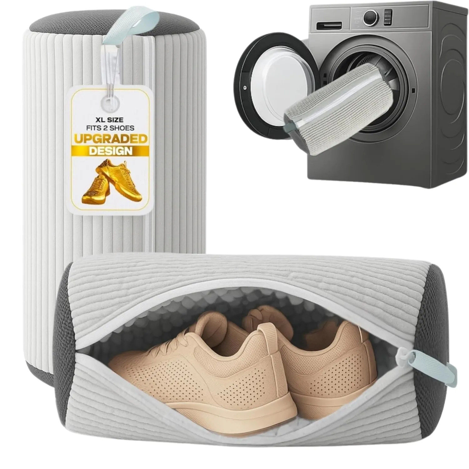 Jumbo Shoe Washing Machine Bag – Heavy-Duty Laundry Shoe Bag for Washer and Dryer – Fits All Shoe Sizes & Types
