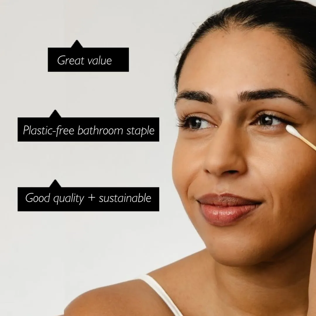 UpCircle Bamboo Cotton Buds - 200 Pieces - Sustainable, Plastic-Free, Fully Recyclable Ear Buds - A Staple For Any Bathroom
