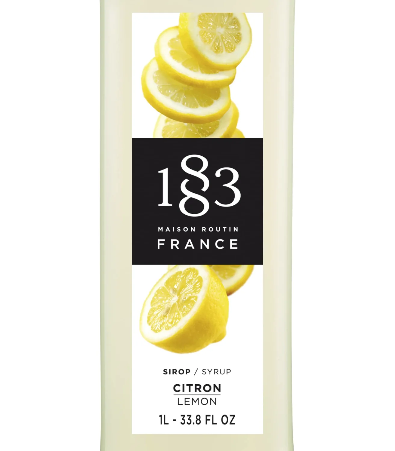 1883 Lemon Syrup for Drinks, Made in France, 1 Liter Glass Bottle