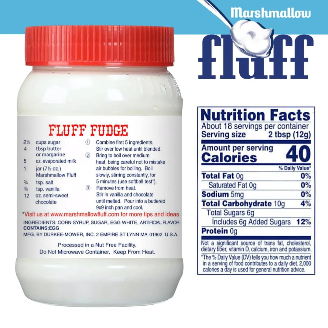 Fluff Marshmallow Spread, Classic Original Flavor, 7.5oz (Pack of 1)