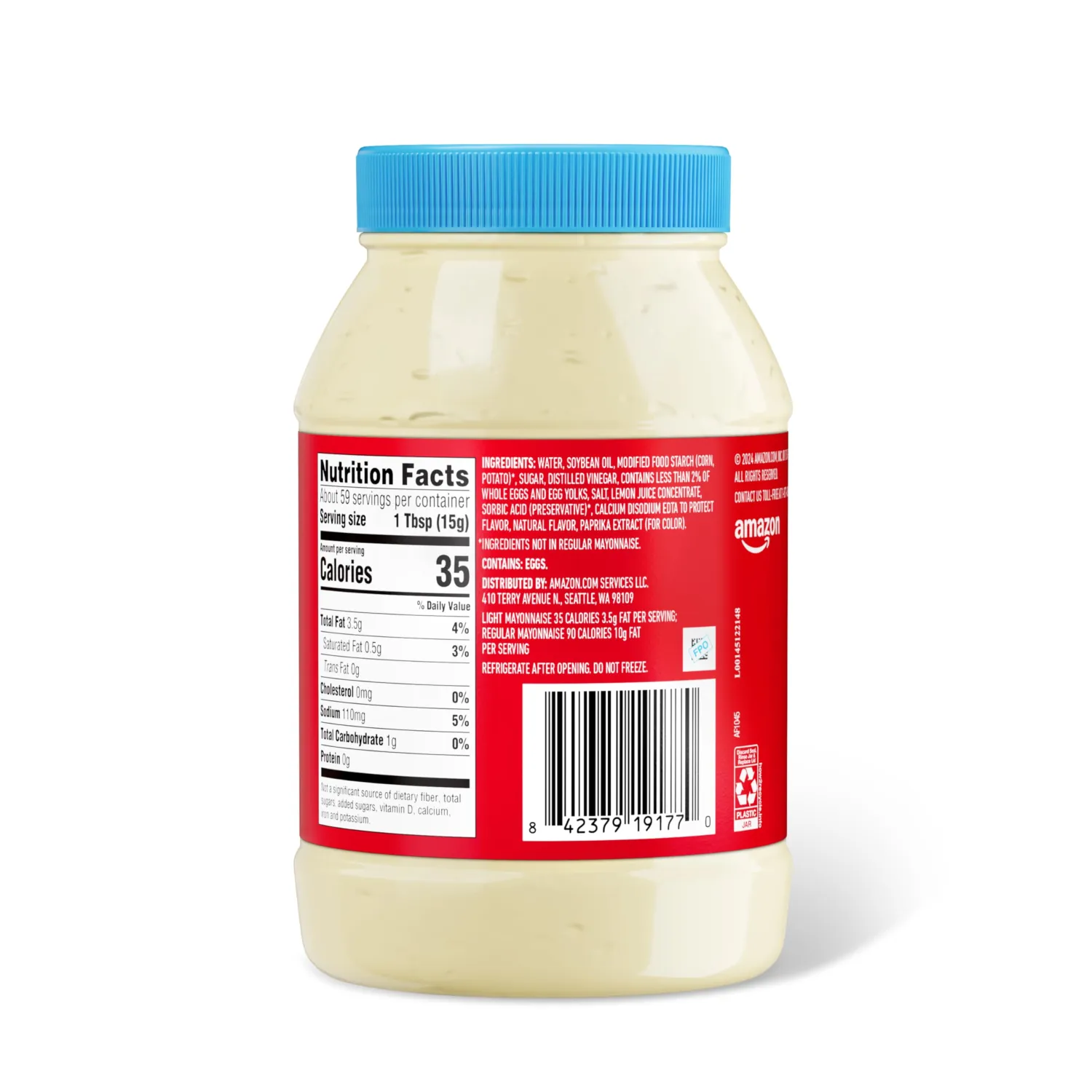 Amazon Saver, Light Mayonnaise, 30 Fl Oz (Previously Happy Belly, Packaging May Vary)