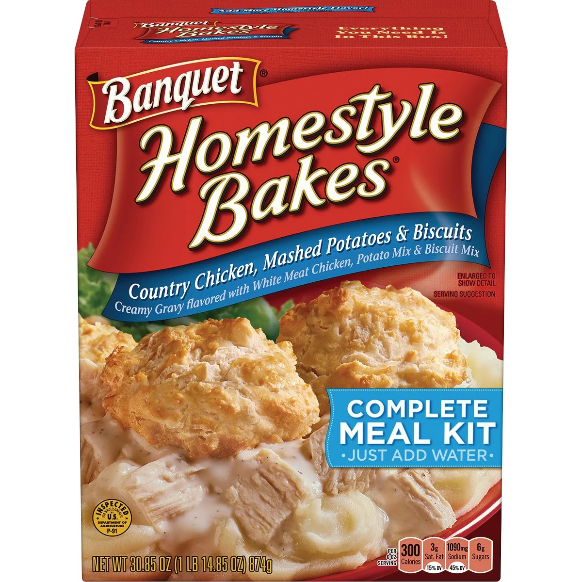 Banquet Homestyle Bakes Country Chicken, 30.9-Ounce Boxes (Pack of 6)