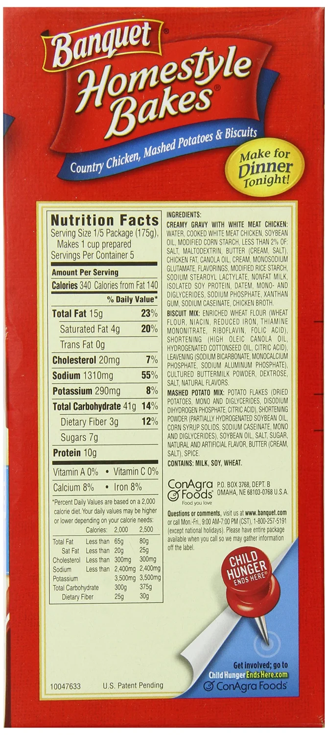 Banquet Homestyle Bakes Country Chicken, 30.9-Ounce Boxes (Pack of 6)