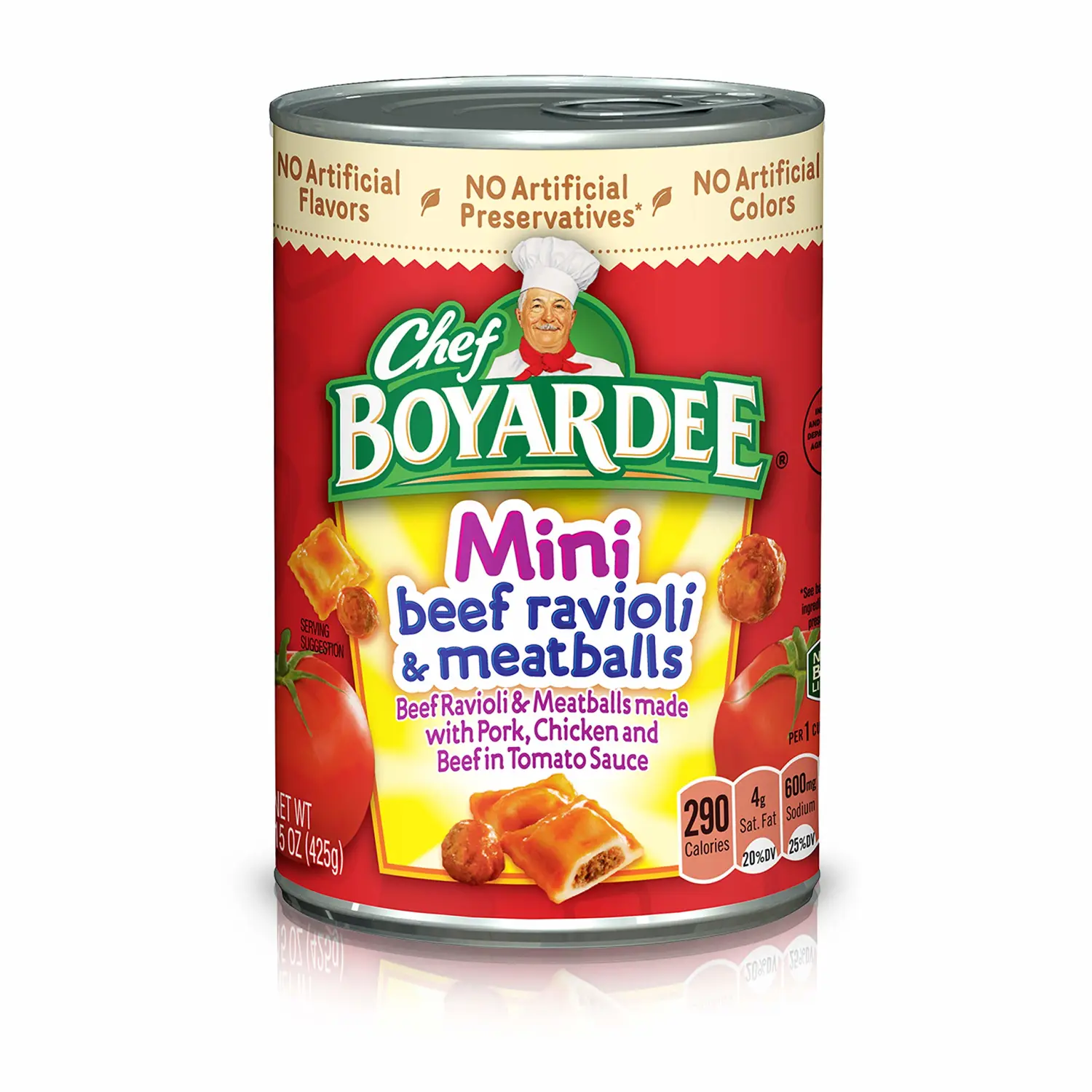 Chef Boyardee Mini Beef Ravioli and Meatballs, 15 Oz Can (Pack of 6)
