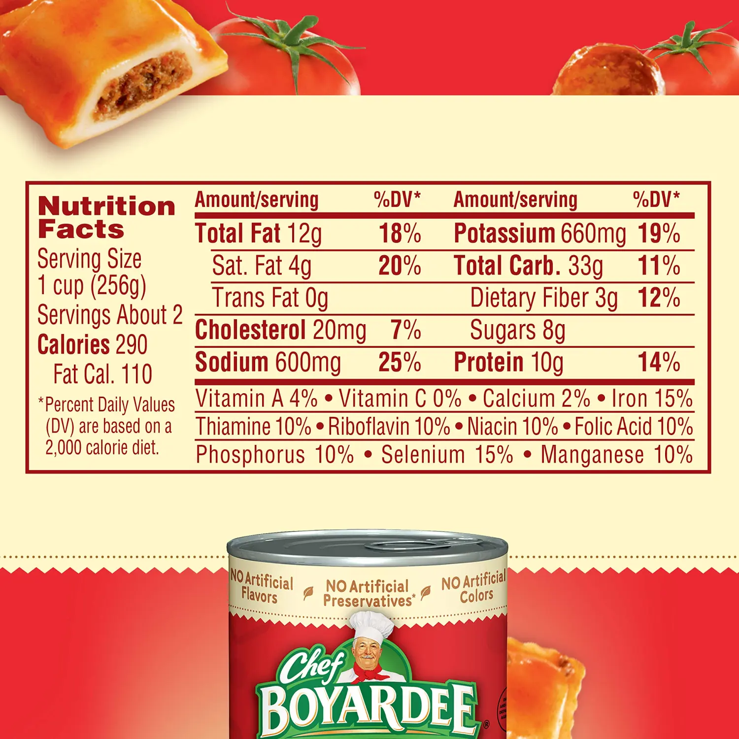 Chef Boyardee Mini Beef Ravioli and Meatballs, 15 Oz Can (Pack of 6)